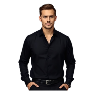 Raymond Men Slim Fit Solid Pattern Pure Cotton Semi Cutaway Collar Formal Shirt